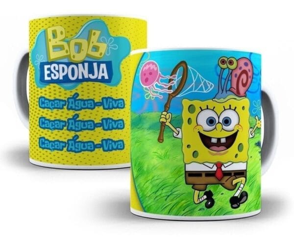 10 Artes Caneca Bob Esponja Sublimação Editável Em Photoshop