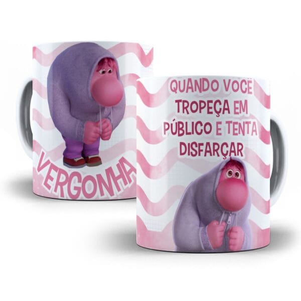 10 Artes Caneca Divertida Mente 2 Disney Editáveis Cdr e Png