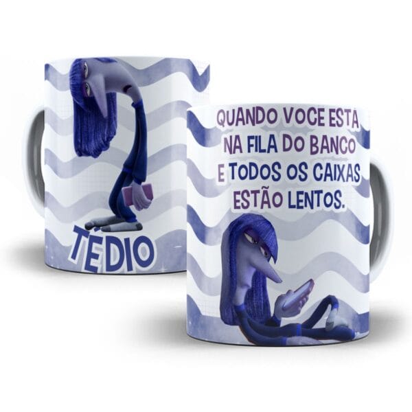 10 Artes Caneca Divertida Mente 2 Disney Editáveis Cdr e Png