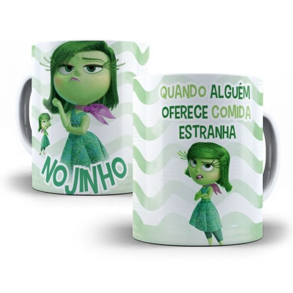 10 Artes Caneca Divertida Mente 2 Disney Editáveis Cdr e Png
