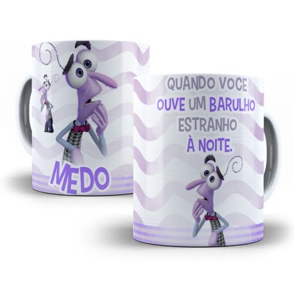 10 Artes Caneca Divertida Mente 2 Disney Editáveis Cdr e Png
