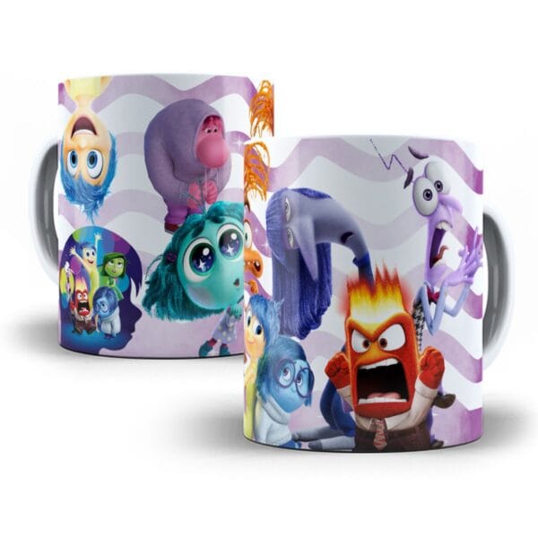 10 Artes Caneca Divertida Mente 2 Disney Editáveis Cdr e Png