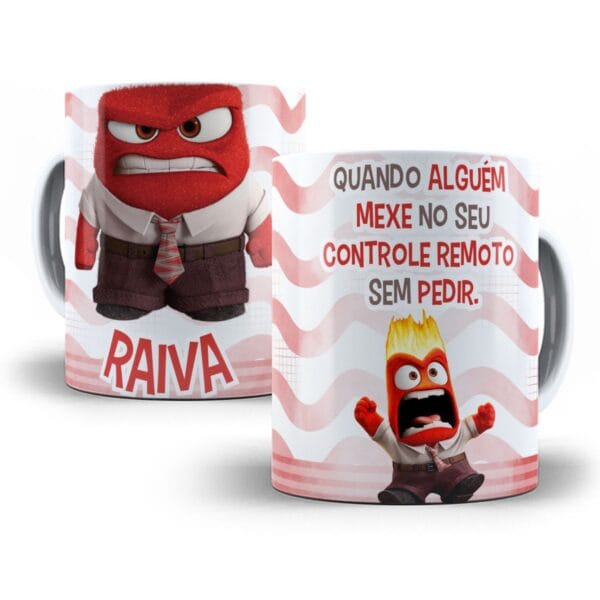 10 Artes Caneca Divertida Mente 2 Disney Editáveis Cdr e Png