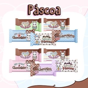 10 embalagens de barras chocolates pascoa arquivo digital pascoa 2023