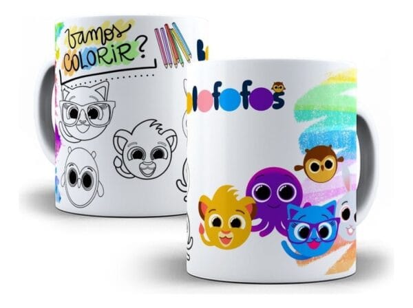 10 Estampas Caneca Infantil Personagens P Colorir Corel Draw