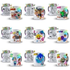 10 Estampas Caneca Infantil Personagens P Colorir Corel Draw