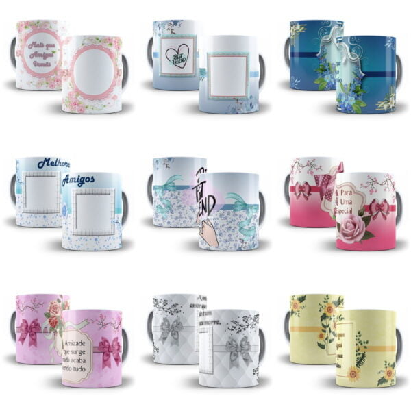 100 Estampas Caneca Dia do Amigo Amizade Sublimação Png