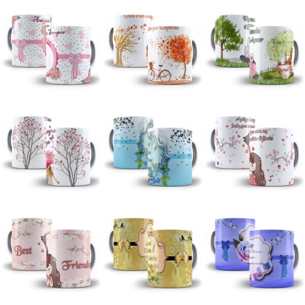 100 Estampas Caneca Dia do Amigo Amizade Sublimação Png