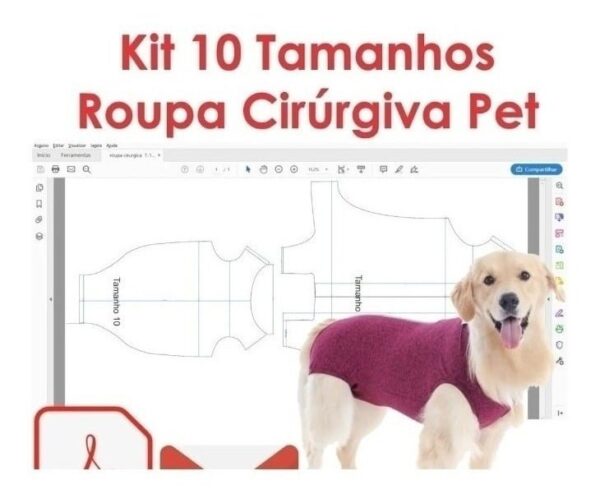 100 Moldes Roupas Pet Jaqueta Gravata Cama Calcinha Roupão