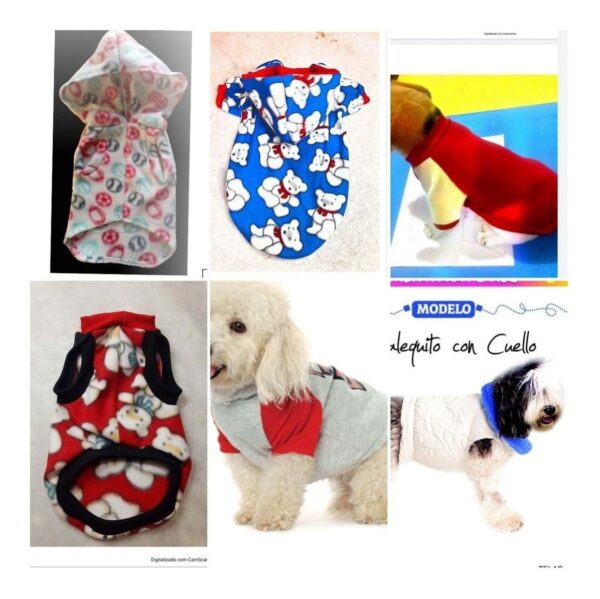 100 Moldes Roupas Pet Jaqueta Gravata Cama Calcinha Roupão
