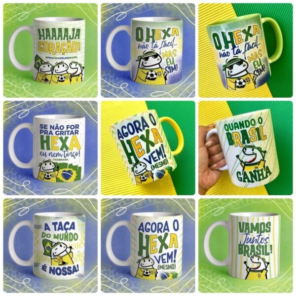 15 Artes Caneca Flork Brasil Torcedor Copa Mundo Sublimação - Imagem 7