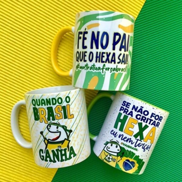 15 Artes Caneca Flork Brasil Torcedor Copa Mundo Sublimação - Imagem 5