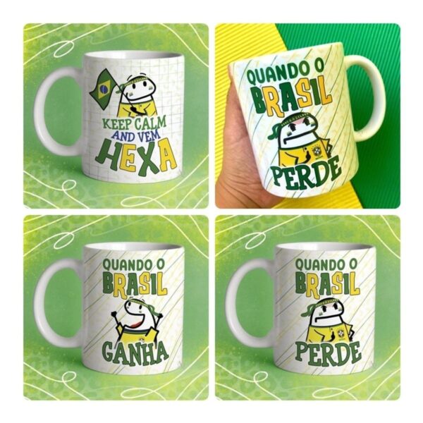 15 Artes Caneca Flork Brasil Torcedor Copa Mundo Sublimação - Imagem 9