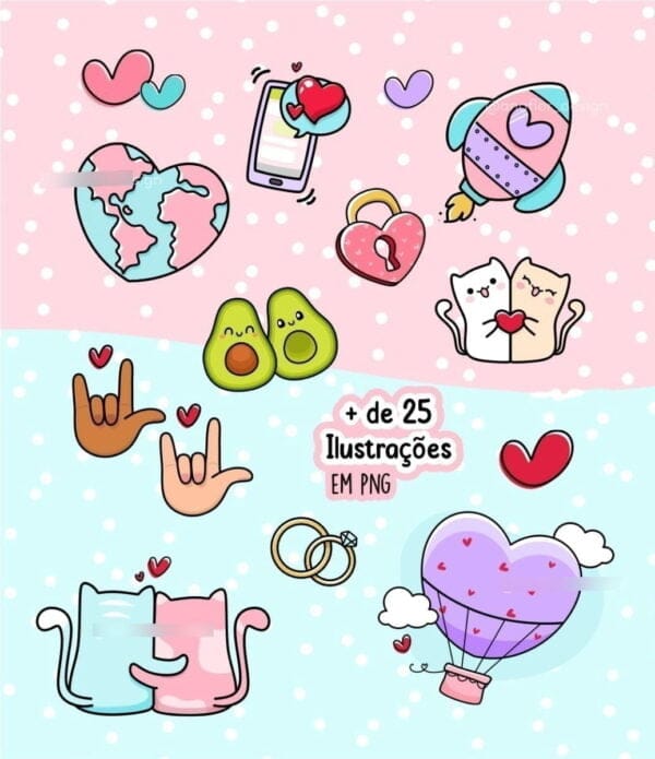+150 Arquivos Dia Dos Namorados Flork Kit Digital Pack Artes