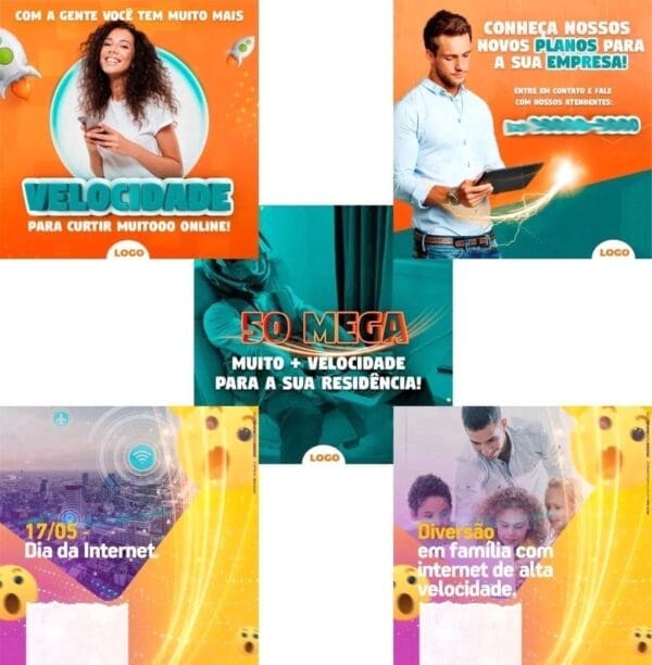 +190 Pack Artes Provedor De Internet Editável Em Psd + Bônus