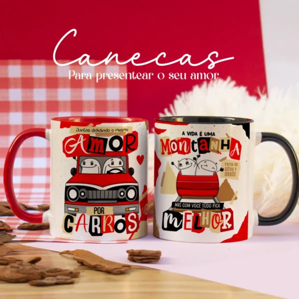 20 Designs Únicos para Sublimação em Canecas de Namorados