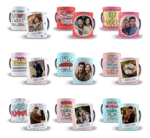 20 Estampas Caneca Dia Dos Namorados Sublimação Em Corel