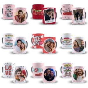 20 Estampas Caneca Dia Dos Namorados Sublimação Em Corel