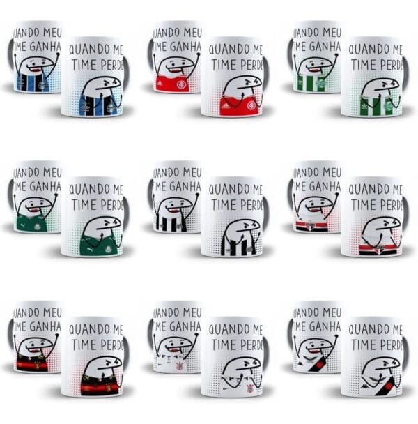 26 Artes Caneca Flork Bento Torcedor Futebol Sublimação