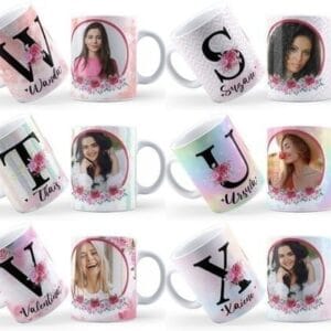 26 Artes Para Caneca Alfabeto Fotos Editável Em Corel