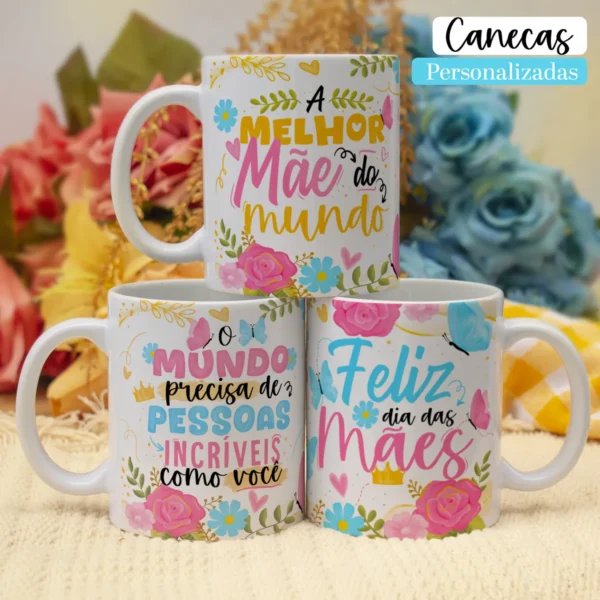 Pacote de Artes Canecas Mães Floral - Png - Imagem 8