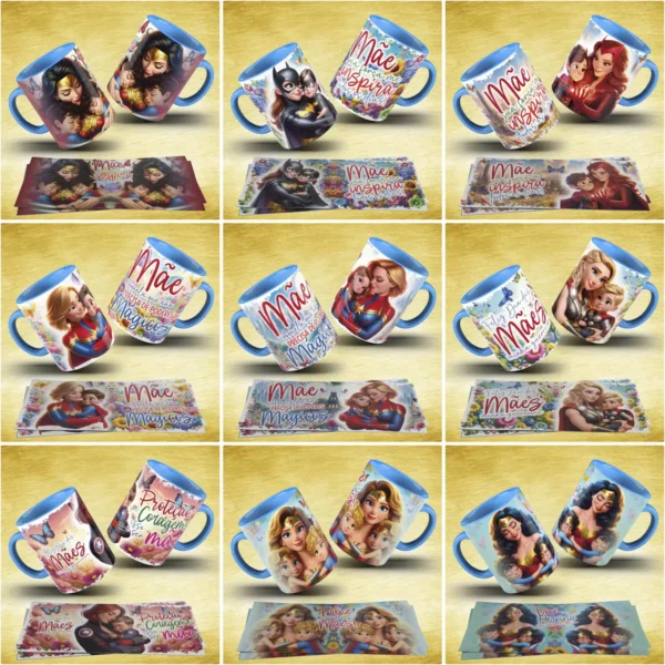Pacote de Artes para Caneca: Especial Dia das Mães Heróinas - Imagem 2