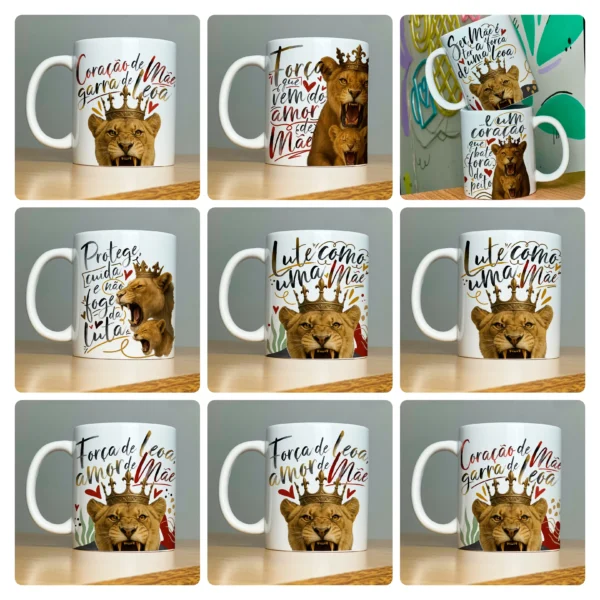 Pacote Dia das Mães - Artes para Caneca Mãe Leoa