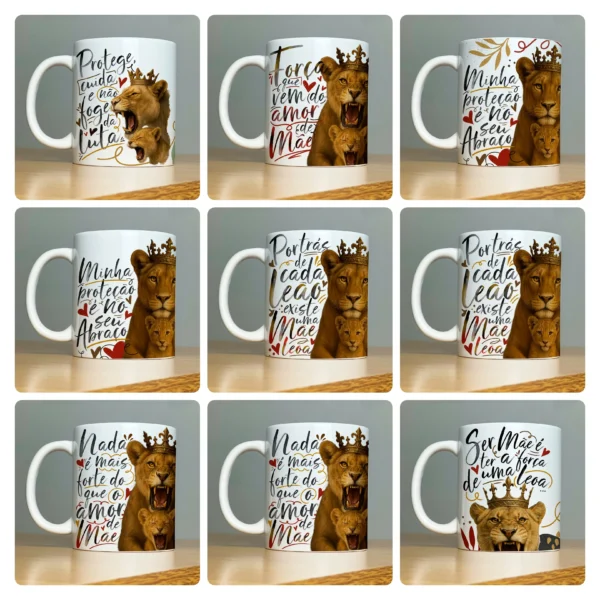 Pacote Dia das Mães - Artes para Caneca Mãe Leoa - Imagem 3