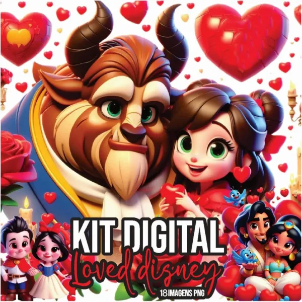 Disney Love PNGs para Kits Digitais e Personalização Criativa