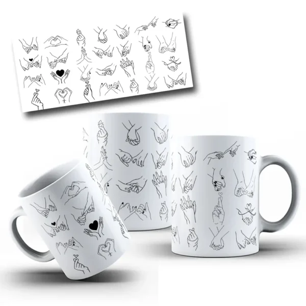 Arte para Caneca Dia dos Namorados Minimalista Arquivo Editável