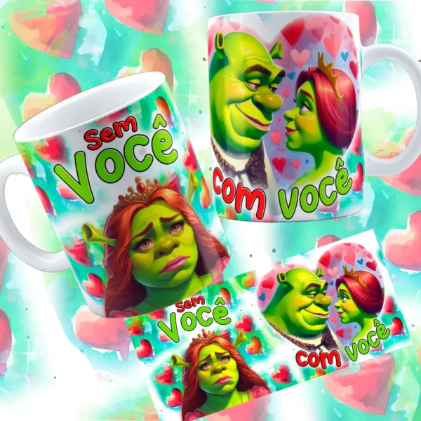 Arquivos em JPG para Canecas de Namorados - Shuerk e Fiona Especial - Imagem 4