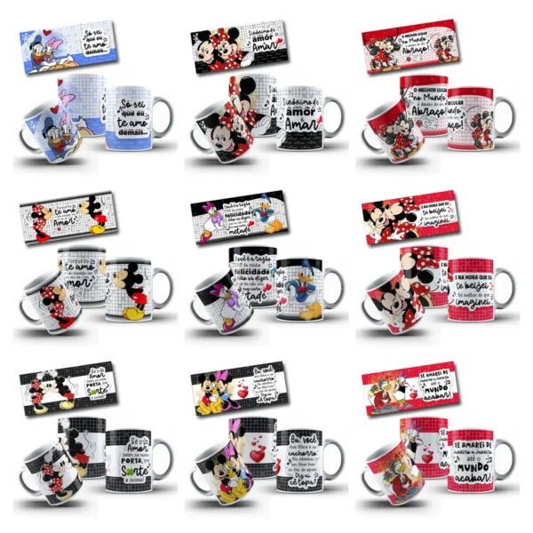 Dia dos Namorados Disney: Kit de Sublimação para Canecas - Imagem 2