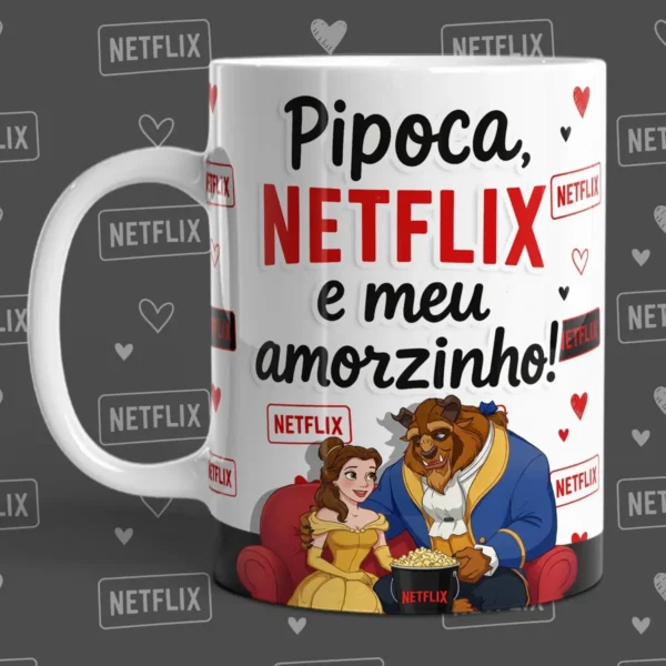 Dia dos Namorados Netflix: Artes Criativas para Caneca