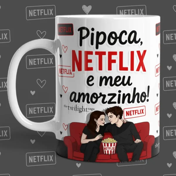 Dia dos Namorados Netflix: Artes Criativas para Caneca - Imagem 2