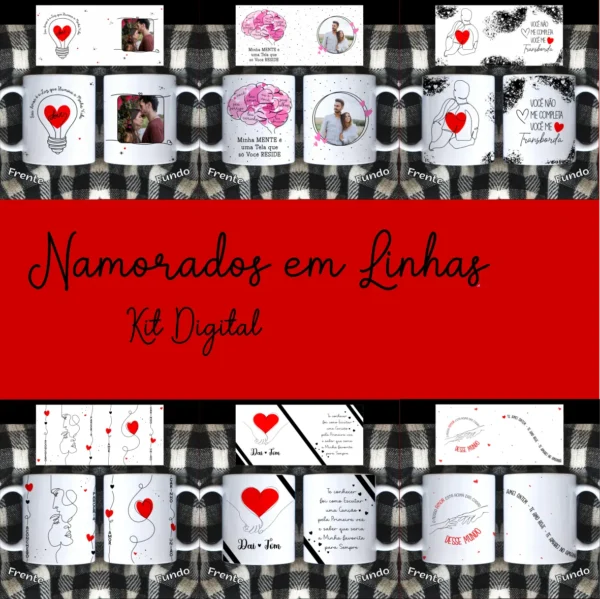 Especial Dia dos Namorados - Artes Caneca em Estilo Linear - Imagem 4