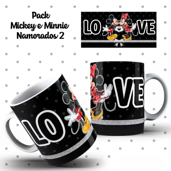 Designs Exclusivos de Mickey e Minnie p/ Canecas Românticas - Imagem 7