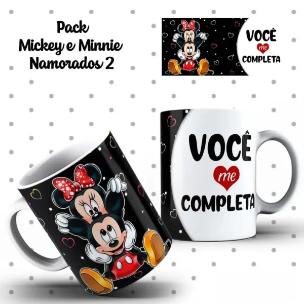 Designs Exclusivos de Mickey e Minnie p/ Canecas Românticas - Imagem 5