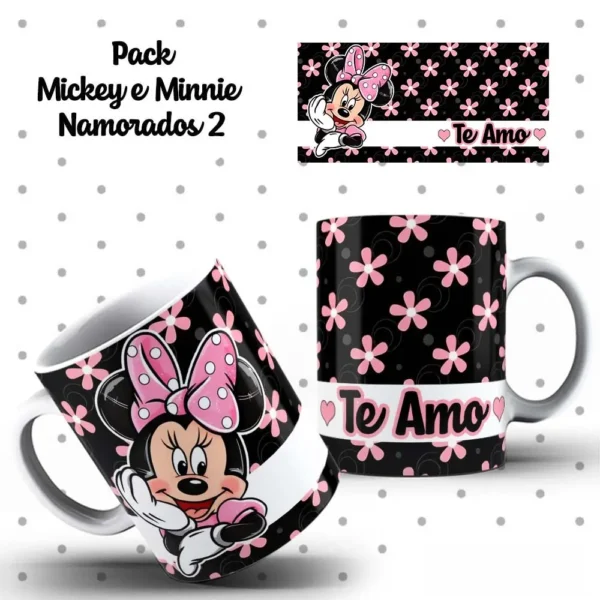 Designs Exclusivos de Mickey e Minnie p/ Canecas Românticas - Imagem 8