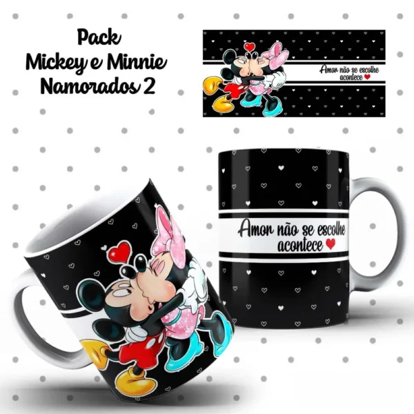 Designs Exclusivos de Mickey e Minnie p/ Canecas Românticas - Imagem 10