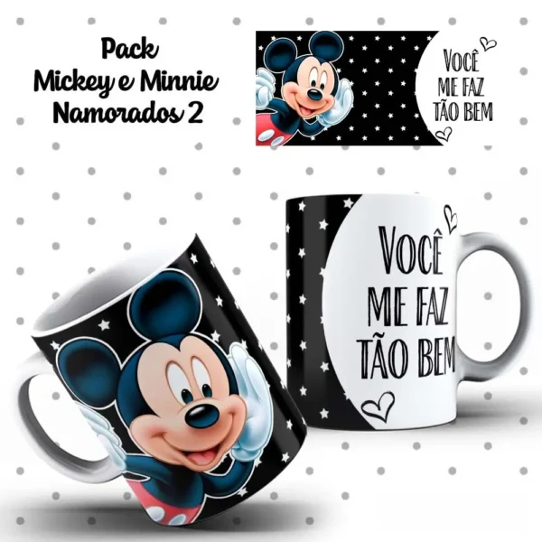 Designs Exclusivos de Mickey e Minnie p/ Canecas Românticas - Imagem 6