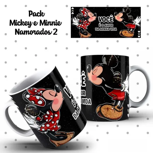 Designs Exclusivos de Mickey e Minnie p/ Canecas Românticas - Imagem 9