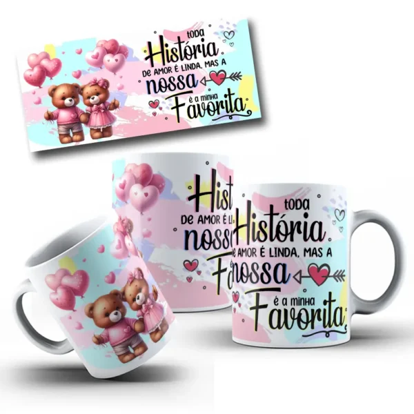 Coleção Ursinhos de Amor: Artes Canecas do Dia dos Namorados - Imagem 3