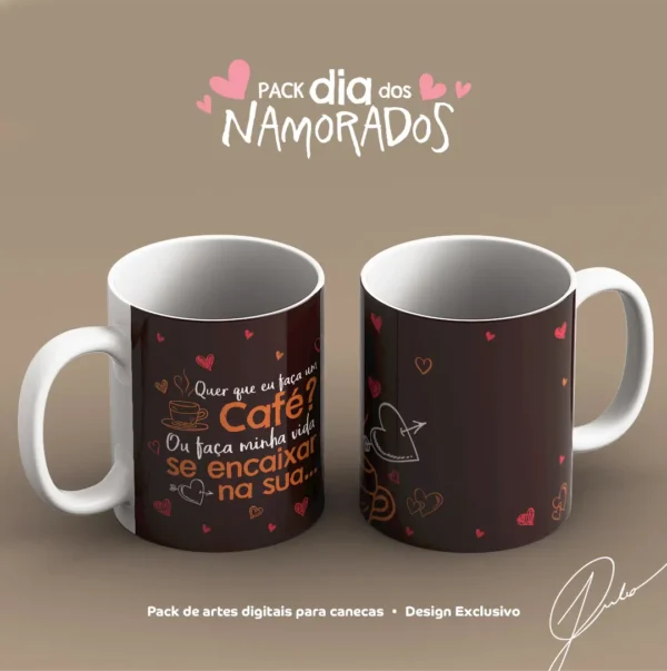Canecas para Namorados - Kit Digital com 52 Artes em JPG - Imagem 2