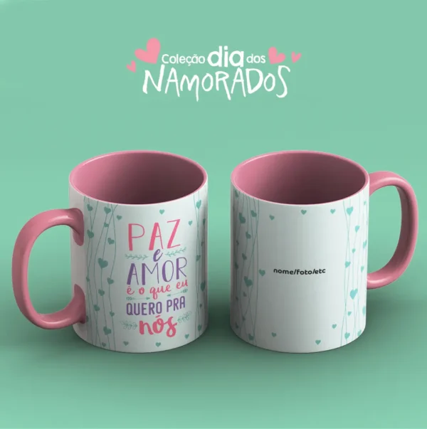 Canecas para Namorados - Kit Digital com 52 Artes em JPG