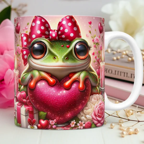 Coleção Romântica Pet Love: Arte 3D para Canecas de Namorados