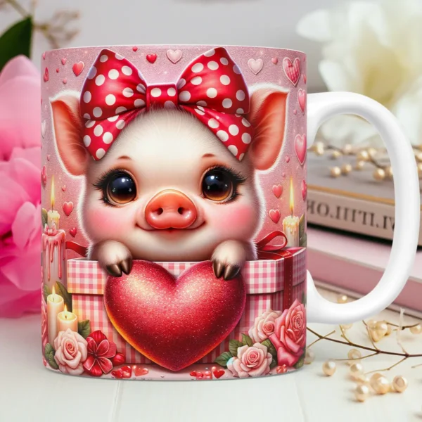 Coleção Romântica Pet Love: Arte 3D para Canecas de Namorados - Imagem 7