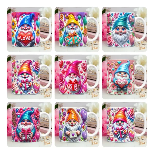 Dia dos Namorados: Artes Criativas de Gnomos para Canecas