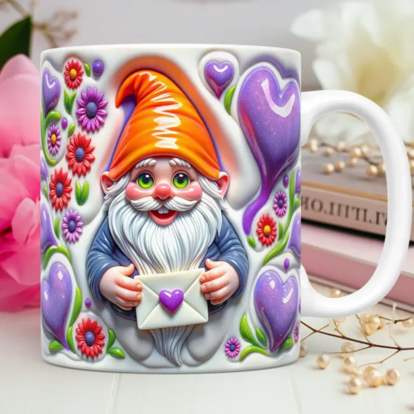 Dia dos Namorados: Artes Criativas de Gnomos para Canecas - Imagem 2