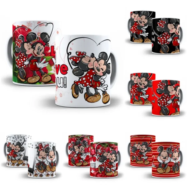 Coleção Photoshop: Mickey e Minnie Canecas Românticas