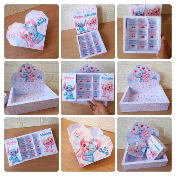Pack PDF Caixinhas Stitch Para Surpresa de Dia dos Namorados